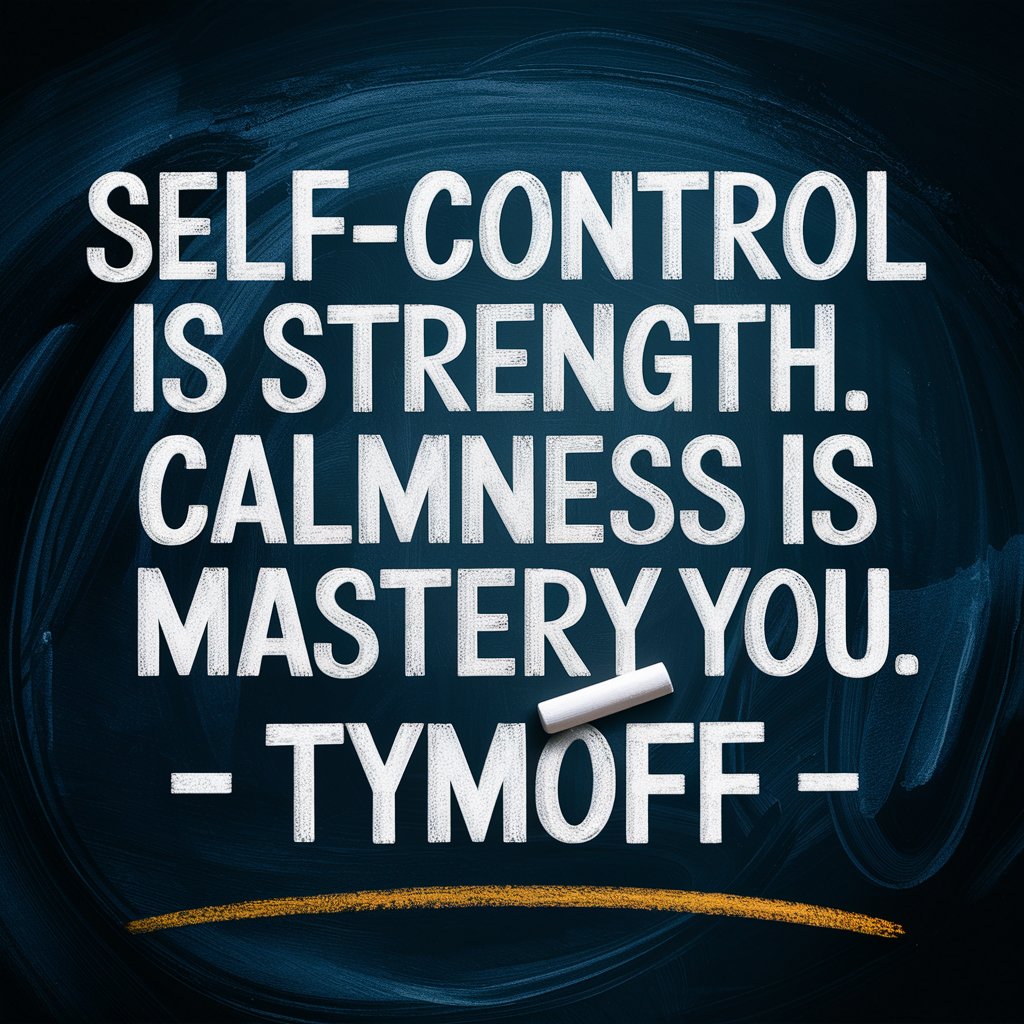 Self-Control is Strength. Calmness is Mastery. You - Tymoff